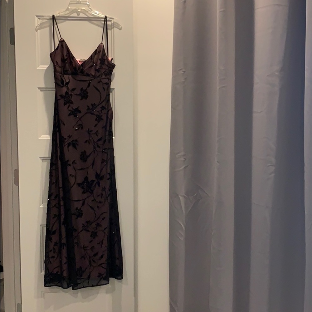 Rimini floor length formal dress charcoal purple